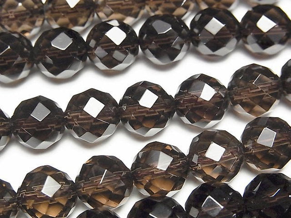 Smoky Quartz AAA 64Faceted Round 10mm half or 1strand beads (aprx.15inch/37cm)