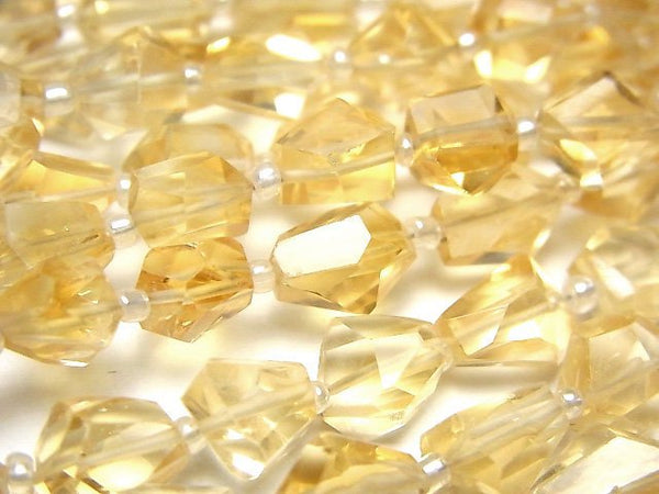 [Video]High Quality Citrine AA++ Faceted Nugget 1strand beads (aprx.7inch/18cm)