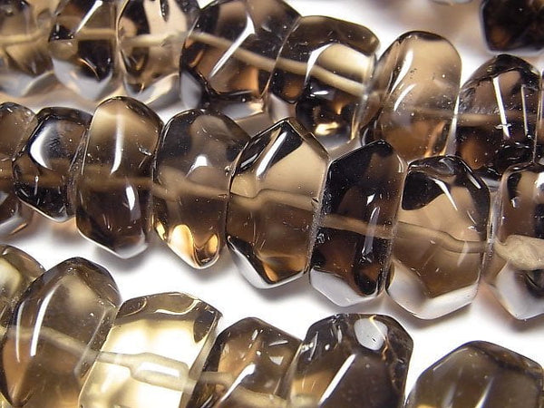 [Video]Smoky Quartz AAA- Faceted Nugget 1strand beads (aprx.15inch/37cm)