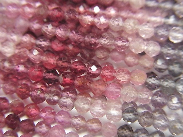 [Video] High Quality! Multi color Spinel AAA- Faceted Round 2.5mm half or 1strand beads (aprx.11inch/28cm)