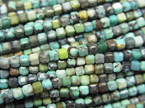 [Video]High Quality! Turquoise AA+ Cube Shape 2x2x2mm 1strand beads (aprx.15inch/38cm)