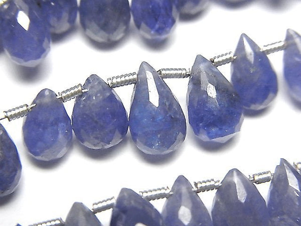[Video]High Quality Tanzanite AA++ Drop Faceted Briolette half or 1strand beads (aprx.7inch/18cm)