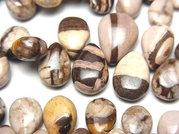 [Video] Cappuccino Jasper Pear shape (Smooth) half or 1strand beads (aprx.6inch/16cm)