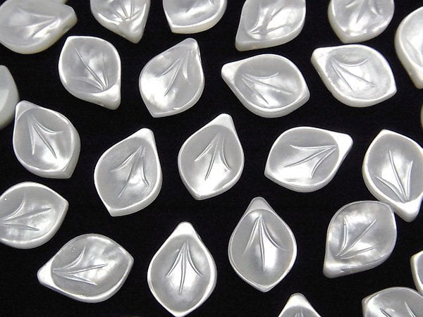 [Video] High Quality White Shell (Silver-lip Oyster)AAA Flower (Petals) 12x8mm 2pcs