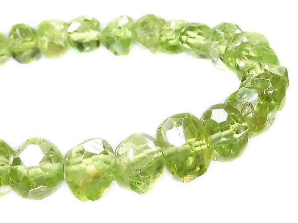 [Video][One of a kind] High Quality Peridot AAA- Faceted Nugget Bracelet NO.27