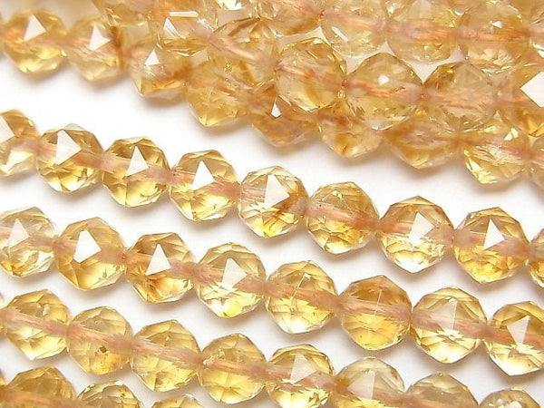 [Video] High Quality! Phantom Citrine AAA- Star Faceted Round 6mm half or 1strand beads (aprx.15inch/37cm)