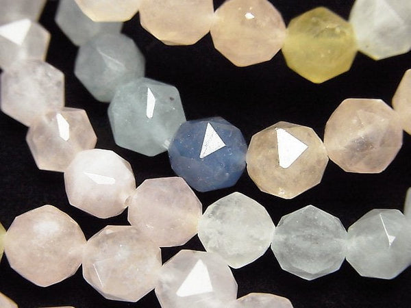 [Video] High Quality! Beryl Mix (Multi color Aquamarine) AA++ Star Faceted Round 8mm Bracelet