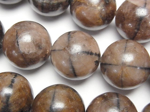 [Video]Chiastolite Round 20mm half or 1strand beads (aprx.6inch/16cm)