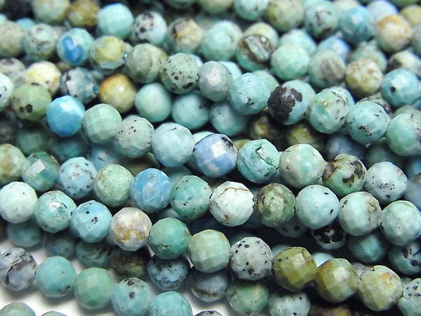 [Video] Natural Turquoise Faceted Round 4mm 1strand beads (aprx.15inch/37cm)