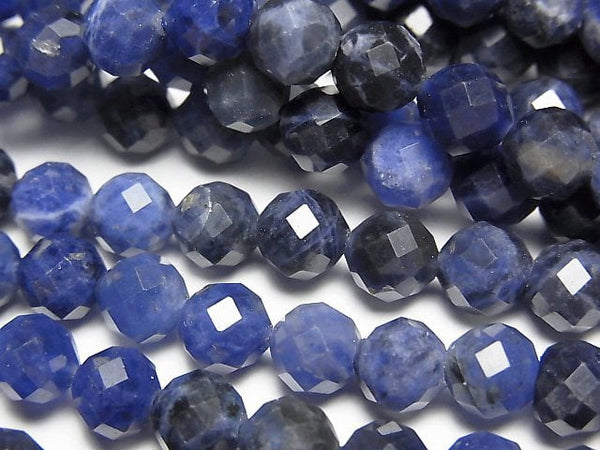 [Video] High Quality! Sodalite AA++ 64Faceted Round 6mm 1strand beads (aprx.15inch/37cm)