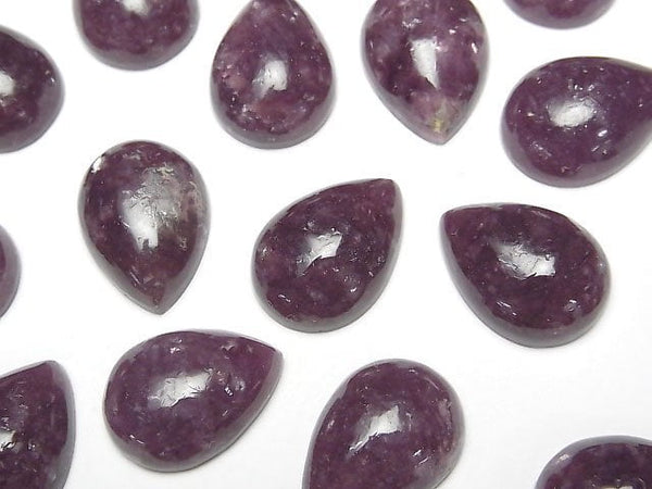 [Video]Lepidolite AAA- Pear shape Cabochon 18x13mm 1pc