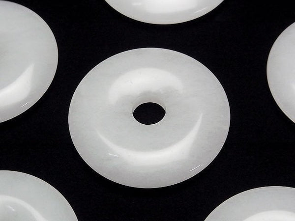 [Video] White Jade Coin (Donut) 40x40mm 1pc