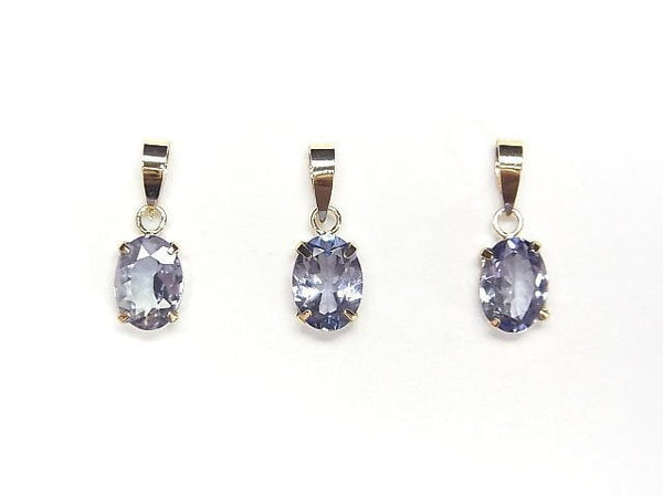 [Video] [Japan] High Quality Tanzanite AAA Oval Faceted 7x5mm Pendant [18K Yellow Gold] 1pc