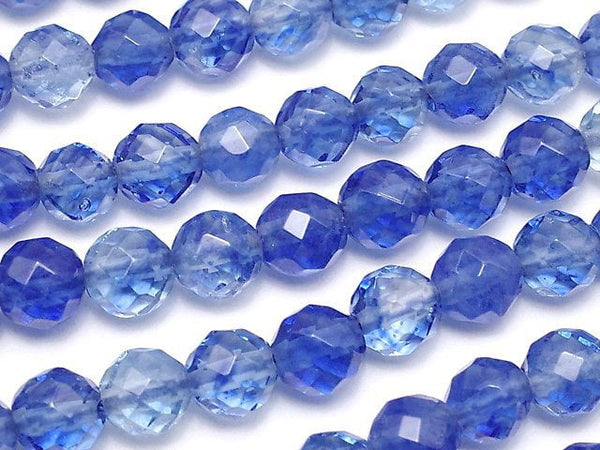 High Quality!  Blueberry Quartz Glass  64Faceted Round 6mm 1strand beads (aprx.15inch/37cm)