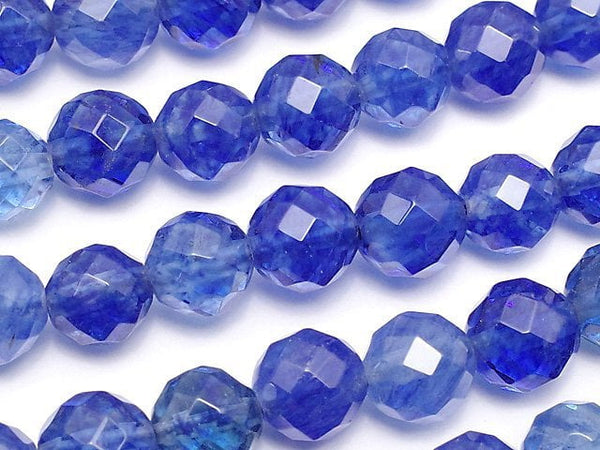 High Quality!  Blueberry Quartz Glass  64Faceted Round 8mm 1strand beads (aprx.15inch/36cm)
