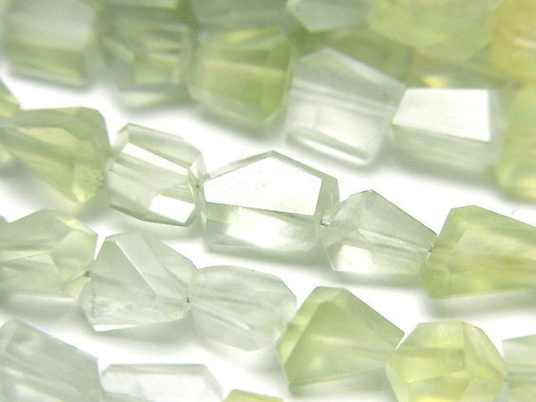 [Video]High Quality Prehnite AAA- Faceted Nugget half or 1strand beads (aprx.7inch/18cm)