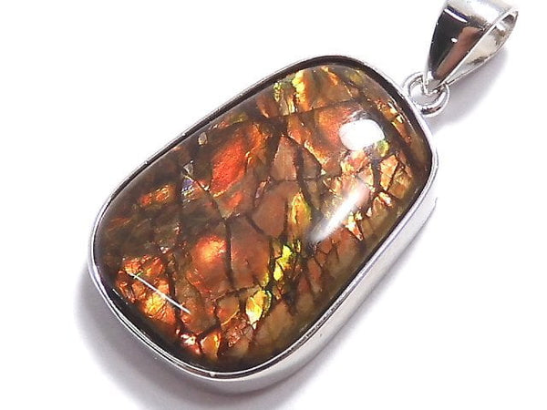 [Video][One of a kind] High Quality Ammolite AAA- Pendant Silver925 NO.15