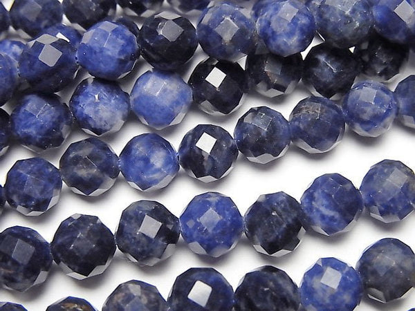 [Video]High Quality! Sodalite AAA- Faceted Round 6-6.5mm 1strand beads (aprx.15inch/37cm)