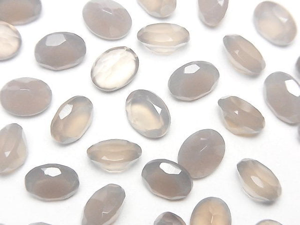 [Video]High Quality Gray Onyx AAA Loose stone Oval Faceted 8x6mm 3pcs