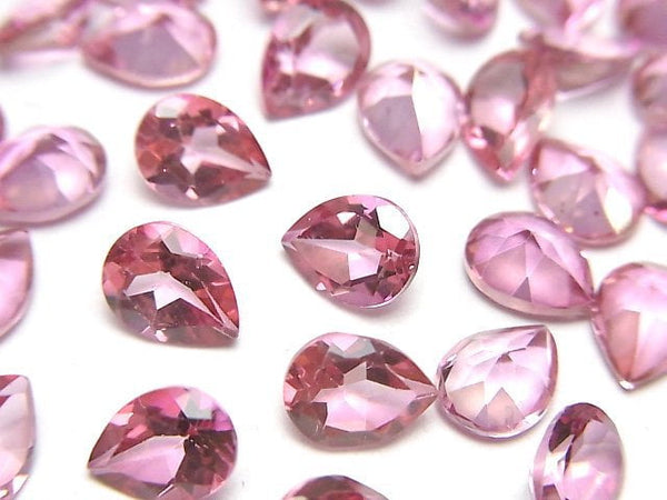 [Video]High Quality Pink Topaz AAA Loose stone Pear shape Faceted 8x6mm 3pcs