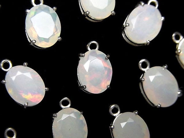 [Video]High Quality Ethiopian Opal AA++ Bezel Setting Oval Faceted 10x8mm Silver925 1pc