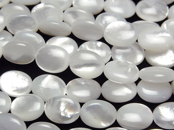 [Video] High Quality White Shell (Silver-lip Oyster)AAA Oval 10x8x4mm 1/4 or 1strand beads (aprx.15inch/38cm)