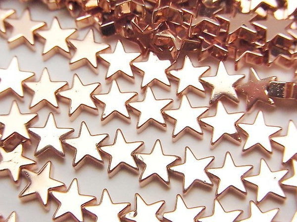 [Video]Hematite Star 6x6mm Pink Gold Coated 1strand beads (aprx.15inch/37cm)