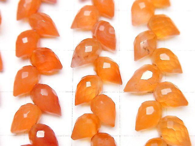 [Video]High Quality Carnelian AAA- Flower Bud Faceted Briolette 1strand beads (aprx.7inch/18cm)