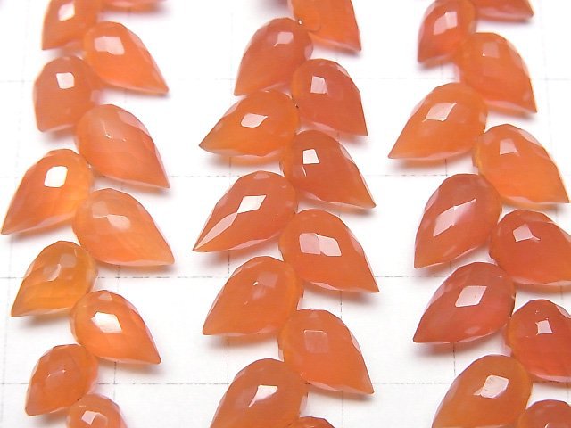 [Video]High Quality Carnelian AAA- Flower Bud Faceted Briolette 1strand beads (aprx.7inch/18cm)