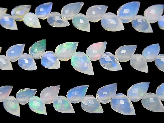 [Video]High Quality Ethiopian Opal AAA- Flower Bud Faceted Briolette 1strand beads (aprx.6inch/14cm)