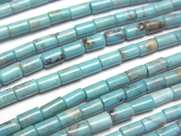 [Video]Turquoise AAA- Tube (Roundel)3x3x4mm half or 1strand beads (aprx.15inch/36cm)