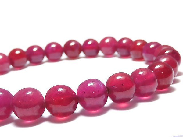 [Video][One of a kind] High Quality Ruby AAA Round 7.5mm Bracelet NO.21