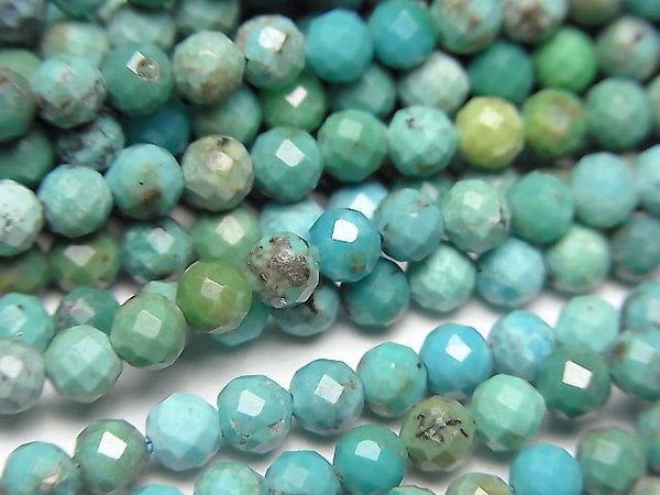 High Quality!  Turquoise AA++ Faceted Round 4mm  half or 1strand beads (aprx.15inch/37cm)