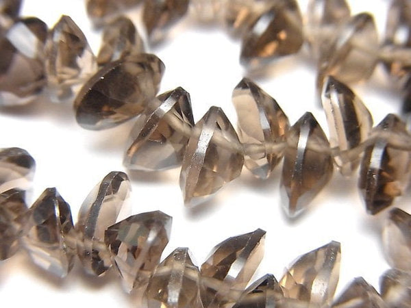 [Video]High Quality Smoky Quartz AAA- Oval Faceted 8x6mm 1/4 or 1strand beads (aprx.5inch/12cm)