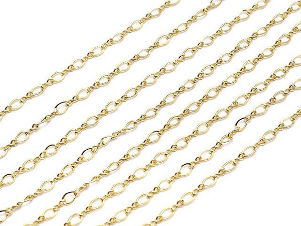 14KGF Figaro (Long and Short) Chain 2.1mm Twist 10cm
