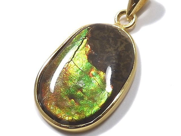 [Video][One of a kind] High Quality Ammolite AAA- Pendant 18KGP NO.116