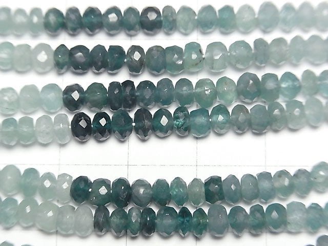 [Video]High Quality! Grandidierite AAA Faceted Button Roundel half or 1strand beads (aprx.15inch/38cm)