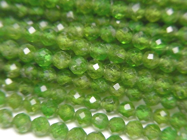 [Video] High Quality! Chrome Diopside AAA- Faceted Round 3mm half or 1strand beads (aprx.12inch/30cm)