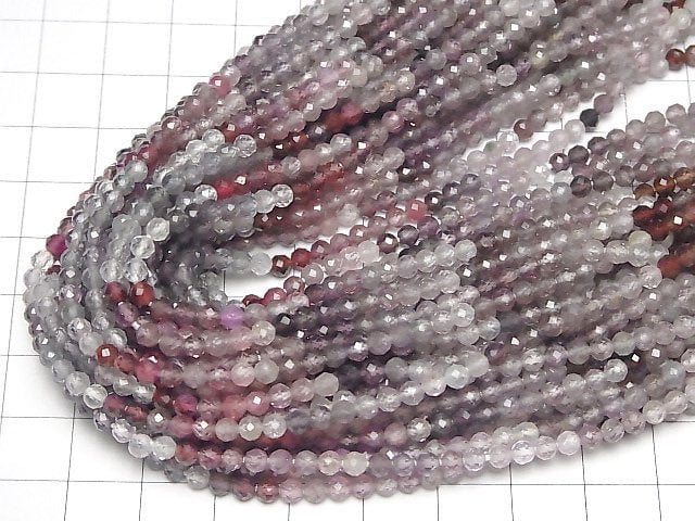 [Video] High Quality! Multi color Spinel AAA- Faceted Round 3mm half or 1strand beads (aprx.12inch/30cm)