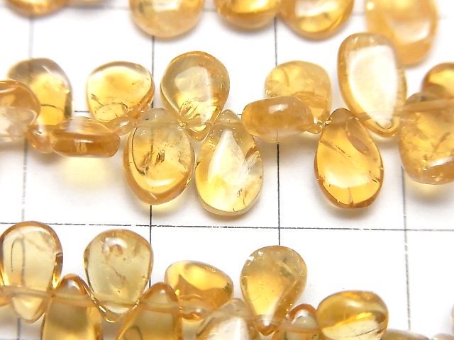 [Video]High Quality Citrine AA++ Pear shape (Smooth) [Dark color] 1strand beads (aprx.14inch/34cm)