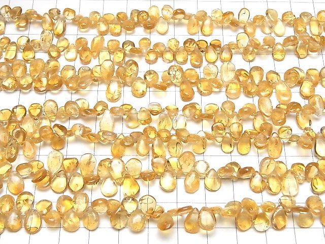 [Video]High Quality Citrine AA++ Pear shape (Smooth) [Dark color] 1strand beads (aprx.14inch/34cm)