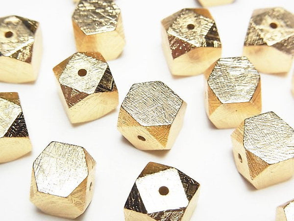 [Video]Meteorite (Muonionalusta) Cube Shape 6mm,8mm,10mm Yellow Gold 1pc