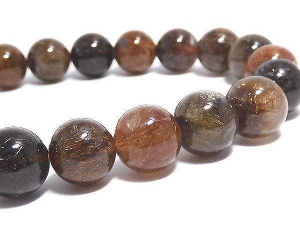 [Video][One of a kind] Multi color Rutilated Quartz AAA- Round 9mm Bracelet NO.382