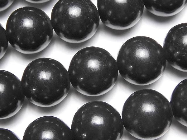[Video] Russia Shungite AAA Round 12 mm half or 1 strand beads (aprx.15 inch / 38 cm)