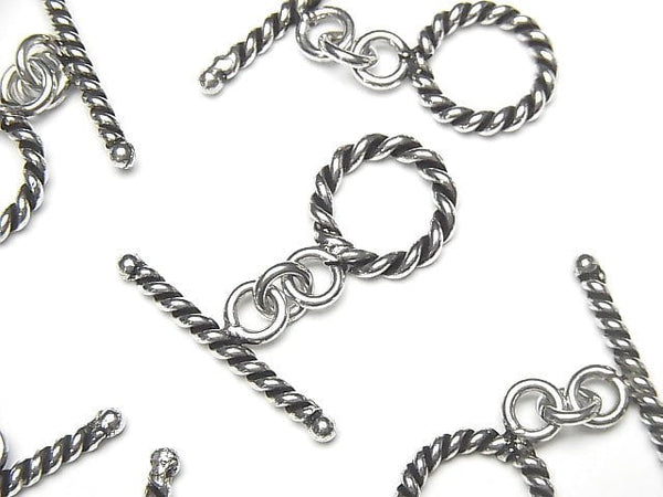 Copper Toggle 13mm Twist Silver Oxidized Finish 4pairs $2.99!