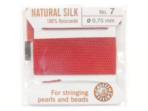 Griffin Cord (Silk Bead Cord Thread) [0.75mm-1.05mm] Red 1pc