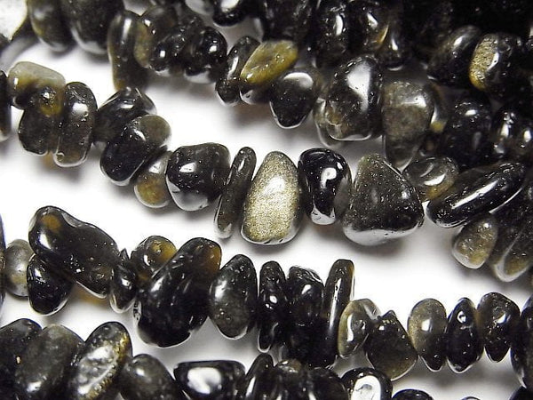 Golden Obsidian Chips (Small Nugget ) 1strand beads (aprx.31inch/78cm)
