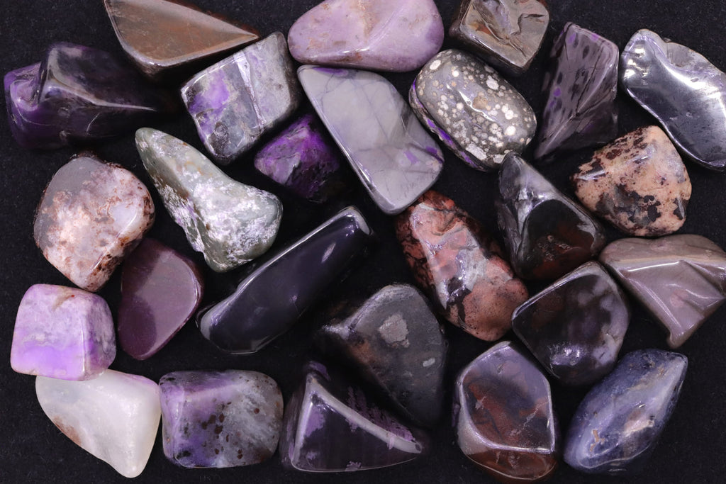 Purple stone sale with gold flecks