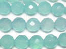 High Quality! Sea Blue Chalcedony AAA 64 Faceted Round 10 mm 1/4 or 1strand beads (aprx.15 inch / 38 cm)