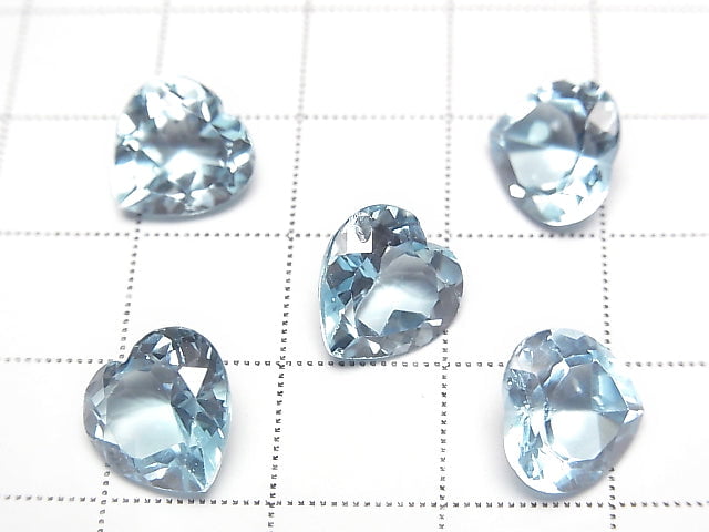 [Video]High Quality Sky Blue Topaz AAA Loose stone Heart cut 10x10mm 1pc